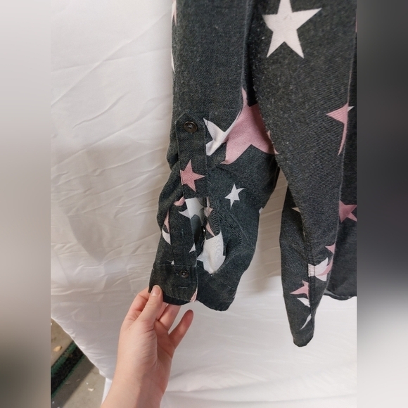 Torrid Taylor relaxed fit rayon twill button up shirt star design long sleeve 5X - Picture 14 of 15